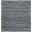 Boho-Chic Handwoven Cotton Rug in Blue/Natural - 6' Square