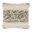 Ivory and Dark Woven Textured Square Throw Pillow