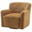 Camel Chenille Upholstered Swivel Barrel Accent Chair