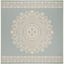 Cream and Aqua Square Synthetic Non-slip Area Rug