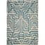 Off-White Geometric Synthetic Stain-Resistant Area Rug 79" x 6"