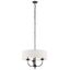 Kennewick Classic Black 3-Light Chandelier with White Drum Shade