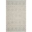 Ivory and Light Blue Geometric Wool Area Rug, 5' x 8'