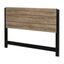 Full Weathered Oak and Matte Black Wood Headboard