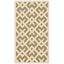 Green and Bone Geometric Synthetic Outdoor Area Rug