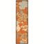 Ivory and Rust Floral Hand-Hooked Wool Runner Rug