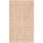 Handmade Natural Beige Jute Area Rug with Fringe