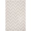 Light Grey and Beige Chevron Pattern Rectangular Rug