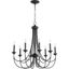 Elegant Noir Finish 8-Light Traditional Chandelier