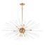 Polaris 16-Light Satin Brass and Clear Glass Sputnik Pendant