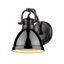 Duncan 7" Transitional 1-Light Wall Sconce in Matte Black and Bronze