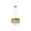 Brass and Crystal Drum Pendant Light with Adjustable Height