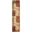 Beige and Brown Tufted Floral Synthetic Runner Rug