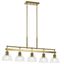 Eastmont Brushed Brass 5-Light Linear Chandelier with Clear Glass Shades