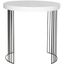 Kelly 22" White Lacquer Round Side Table with Metal Legs