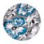 Blue and Gray Round Floral Synthetic Area Rug