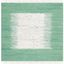 Ivory and Sea Green Handwoven Cotton Square Rug