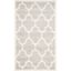 Reversible Geometric Light Grey & Beige Synthetic Area Rug - 3' x 5'