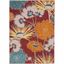 Allur Floral Essence Red Multicolor 5'3" x 7'3" Synthetic Area Rug