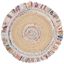 Ivory and Light Beige Round Wool Flat Woven Rug