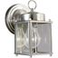 Brushed Nickel 7.81" Dimmable Lantern Sconce with Clear Glass