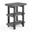 Pomona Slate Gray Metal and Wood 2-Shelf End Table