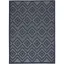 Navy Blue Diamond Flat Woven Reversible 6' x 9' Rug