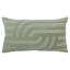 Green Cotton Velvet Embroidered Lumbar Pillow 14"x26"