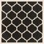 Black Square Synthetic Non-slip Easy Care Rug