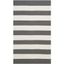 Gray and Ivory Striped Cotton 4' x 6' Area Rug