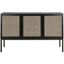 Zadie Black and Natural Rattan 2 Shelf Sideboard