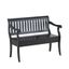 Veranda Antique Black Wood Storage Bench with Arms