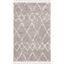 Luxurious Gray Geometric Hand-Knotted Shag Area Rug 5' x 8'