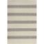 Beige Striped Handmade Cotton Tufted Area Rug