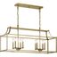 Morrigan Natural Brass 8-Light Linear Candelabra Chandelier