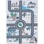 Blue and Dark Grey Kids Playhouse Farm Area Rug