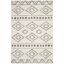 Ivory and Grey Geometric Shag 4' x 6' Area Rug