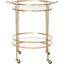 Transitional 26'' Gold Round Bar Cart with Mirrored Shelves