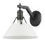 Matte Black Industrial Dimmable Wall Sconce with Opal Glass Shade