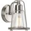 Conway Brushed Nickel 1-Light Farmhouse Bath Vanity Light