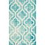 Turquoise & Ivory Hand-Tufted Wool Area Rug - 3' x 5'