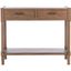 Filbert Brown Wood and Metal Console Table with Storage