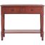 Transitional Red Pine Wood & Metal Console Table with Storage