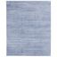 Blue Flat Woven Viscose Rectangular Area Rug