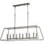 Gabriel Oiled Bronze 10-Light Linear Pendant with Glass Shades