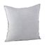 27'' Pewter Gray Linen Square Throw Pillow Set with Fringe