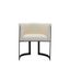 Cream Faux Leather Barrel Arm Chair with Metal Frame