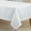 White Shimmering Fabric Tablecloth with Piping Detail