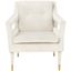Elegant Silver Velvet Wood Accent Chair with Gold-Capped Legs