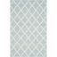 Light Blue and Ivory Cotton Trellis 3'x5' Handmade Reversible Rug